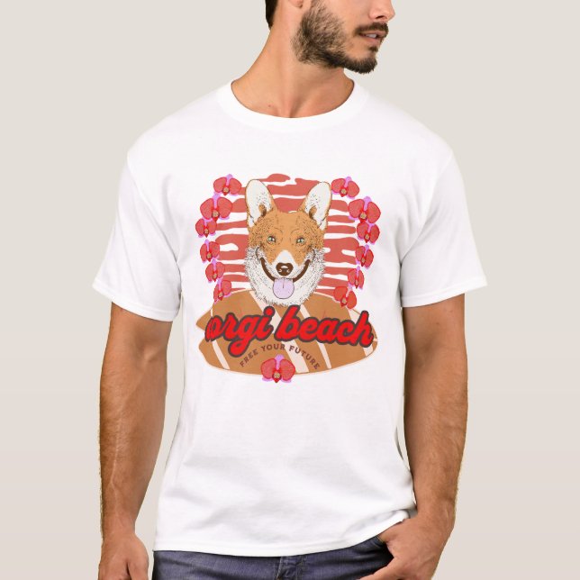 Camiseta Corgi Beach Free Your Future (Frente)