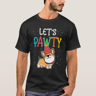 Camiseta Corgi Birthday Pawty T Para O Cachorro Festa De Cr