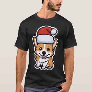 Camiseta Corgi, boné de Natal, amigo Corgi