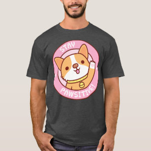 Camiseta Corgi Bonito Com Impressão De Pata Cardíaca Manten