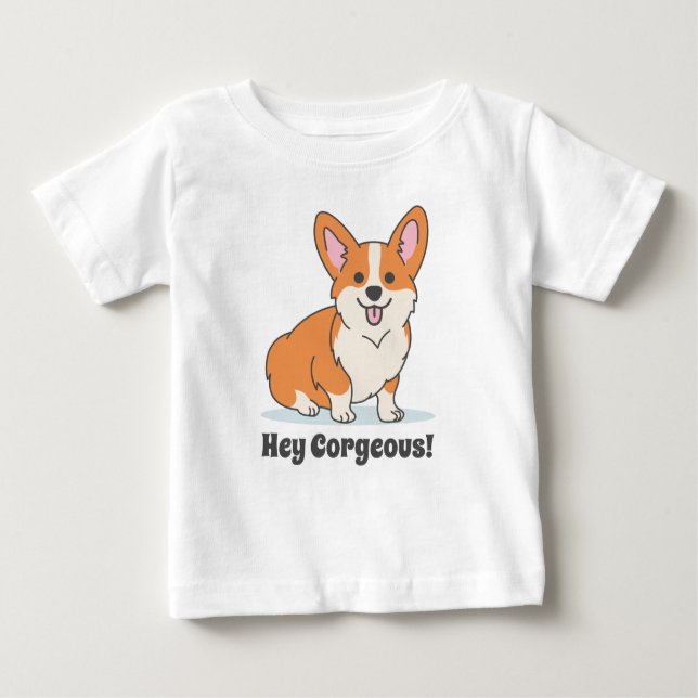 Camiseta Corgi bonito com Piada engraçada para bebês (Frente)