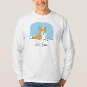 Camiseta Corgi Bonito Deixou nevar Feriado Dog Lover's