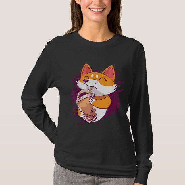 Camiseta Corgi Bubble Tea Bobas Corgi (Frente)