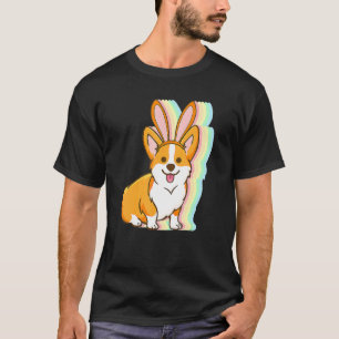 Camiseta Corgi Bunny Cachorrinho Fofo Dia da Páscoa Meninos