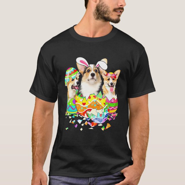 Camiseta Corgi Bunny Feliz Páscoa Cachorro (Frente)