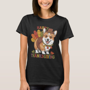 Camiseta Corgi Cachorro Ação de Graças Peru