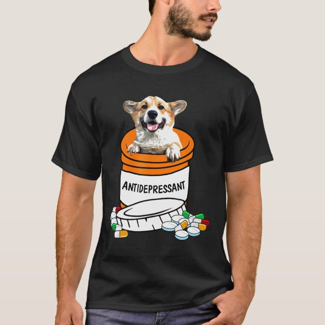 Camiseta Corgi Cachorro Antidepressivo (Frente)