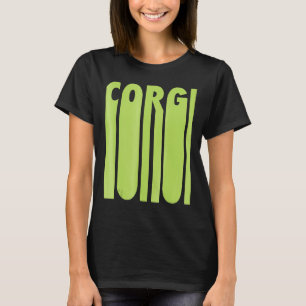 Camiseta Corgi Cachorro Bonito Mãe Efeito de Descoloração V