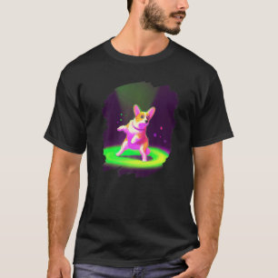 Camiseta Corgi Cachorro Dançando Retro Breakdancing Dança D