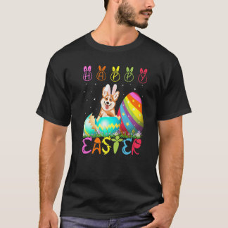 Camiseta Corgi Cachorro Dia de Páscoa Família Combinando Ro