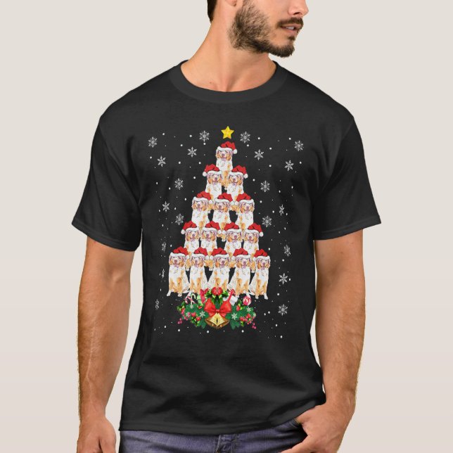 Camiseta Corgi Cachorro Natal Corgi Árvore de Natal (Frente)