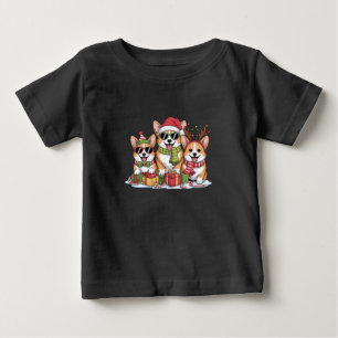 Camiseta Corgi Cachorro Natal Mãe Cachorro Dourado Dom Feri