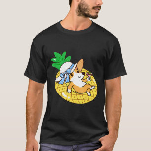 Camiseta Corgi Cachorro T Abacaxi Flutuador De Piscina Para