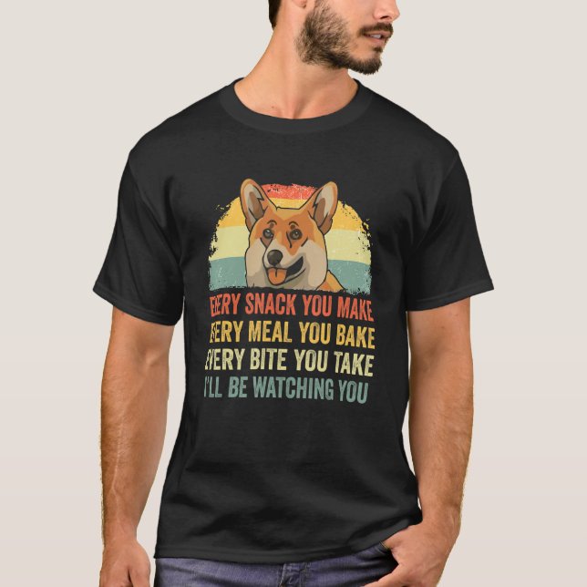 Camiseta Corgi cada lanche que você fizer, eu estarei assis (Frente)