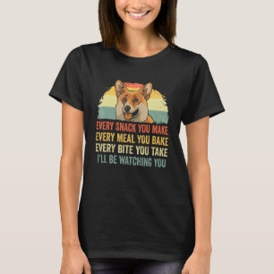 Camiseta Corgi cada lanche que você fizer, eu estarei assis