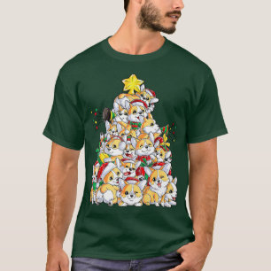 Camiseta Corgi Cães Feliz de Árvore de Natal Horgmas Xmas P