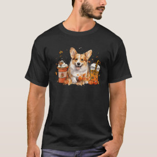 Camiseta Corgi Café Quente Cozy Queda Víblias Autumn