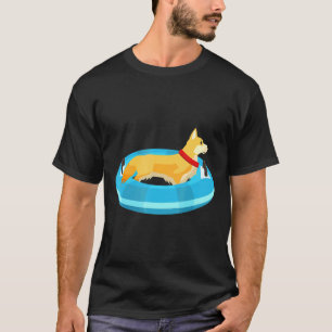 Camiseta Corgi Cão Flutuante Tubagem Flutuante