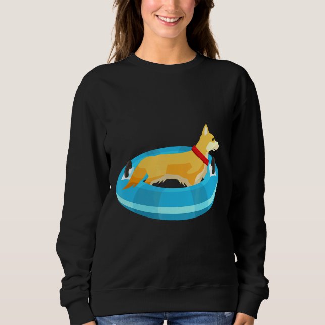 Camiseta Corgi Cão Flutuante Tubagem Flutuante (Frente)