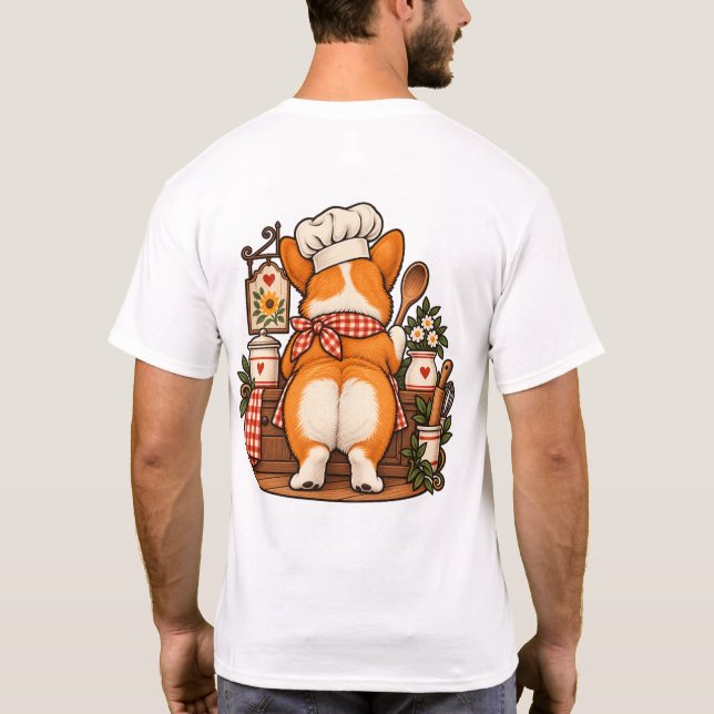 Camiseta Corgi Chef Taker de Batedeira Chás Pun Tee (Verso)