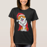 Camiseta Corgi Christmas Santa hat<br><div class="desc">Este design é o presente perfeito para um aniversário,  Natal e outras celebrações. É adequado para mulheres,  homens e crianças.</div>