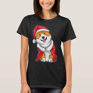 Camiseta Corgi Christmas Santa hat