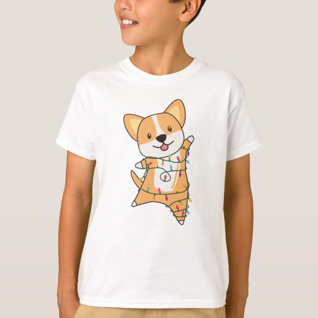 Camiseta Corgi Christmas Snow Winter Animal Corgis (Frente)