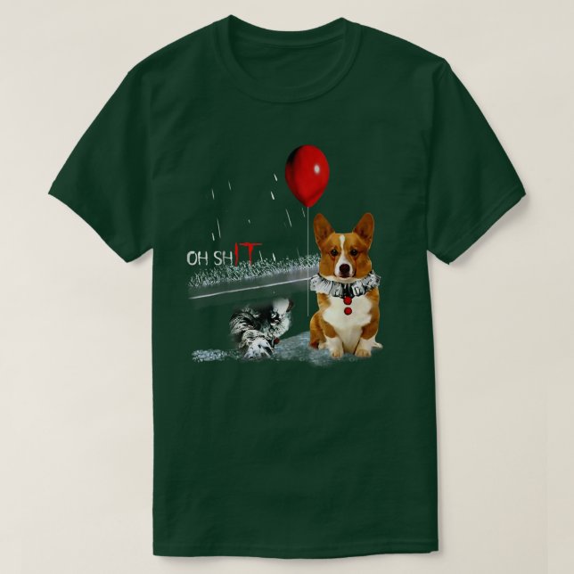Camiseta Corgi Clowe Circus Oh It Outfit Matching Halloween (Frente do Design)