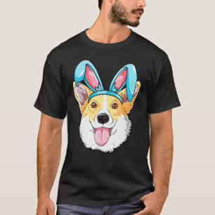Camiseta Corgi Coelho de Páscoa Meninas Meninos Homens Mulh
