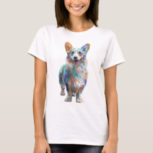 Camiseta Corgi Colorido Mulheres Impressionistas Abstratas