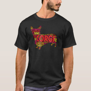 Camiseta Corgi Com Arte De Palavras De Cachorro Corgi Color