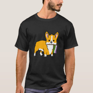 Camiseta Corgi Com Bandeira de Orgulho Genderqueer