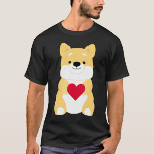 Camiseta Corgi Coração Amor Cachorro Fofo Mãe Ama Raça de C