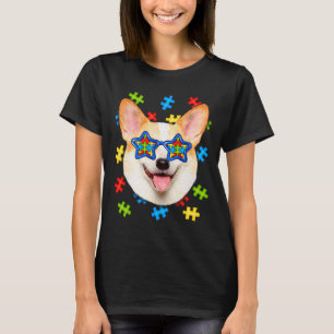 Camiseta Corgi Corgi Autism Quebra-cabeça Óculos de sol Cup