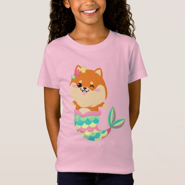 Camiseta Corgi Corgi Sereia Cachorada Miúdas (Frente)