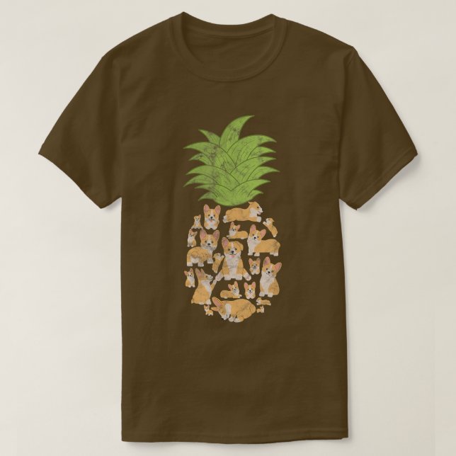 Camiseta Corgi Corgis Pineapple Dog Distinto (Frente do Design)