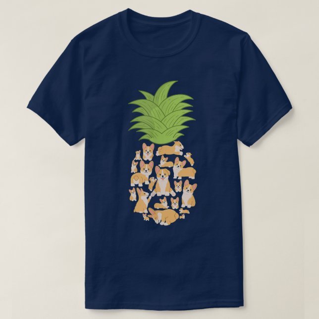 Camiseta Corgi Corgis Pineapple Dog Lover (Frente do Design)