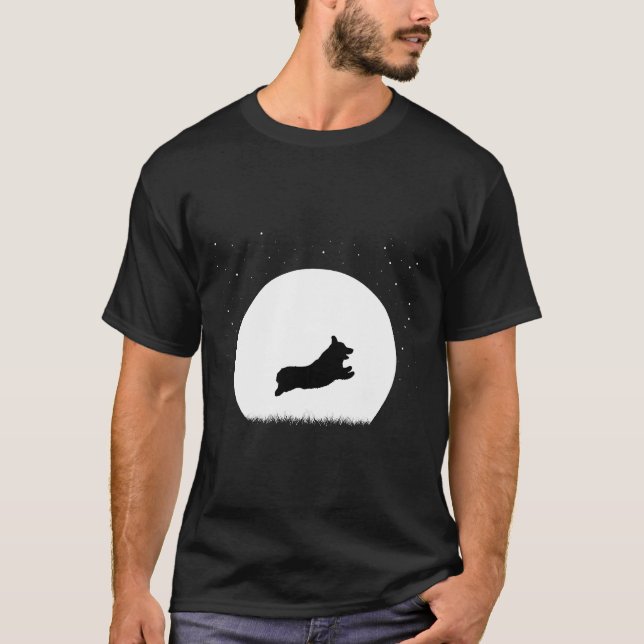 Camiseta Corgi Correndo Na Neve De Inverno (Frente)