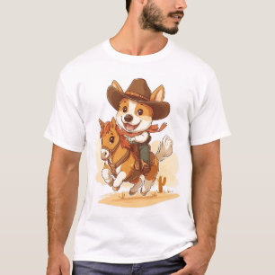Camiseta Corgi Cowboy � Cão de Rodeio Western