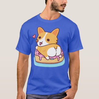 Camiseta Corgi Cute Mostrando Booty Na Piscina Da Rosquinha
