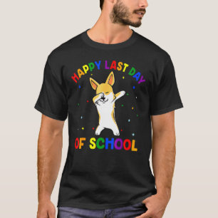 Camiseta Corgi Dabbing Dança Feliz Último Dia de Aula