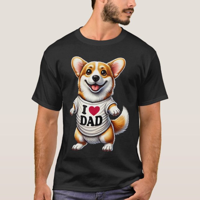 Camiseta Corgi Dad I Love Dad Corgi Lover (Frente)