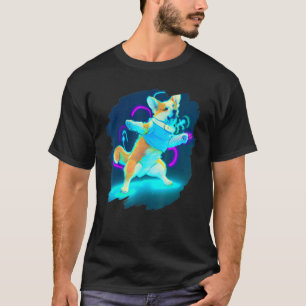 Camiseta Corgi Dançando Dança Retro Breakdance Dançarino