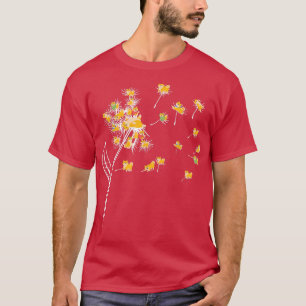 Camiseta Corgi Dandelion Flores Voadoras