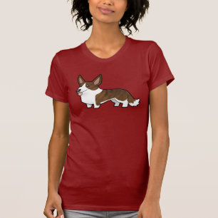 Camiseta Corgi de Galês do casaco de lã dos desenhos