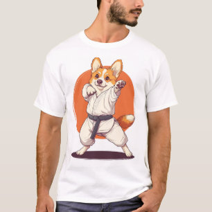 Camiseta Corgi de Karatê � Cão de Artes Marciais