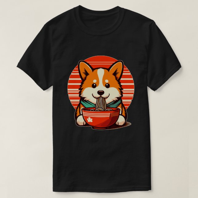 Camiseta Corgi-de-macarrão-de-macarrão (Frente do Design)