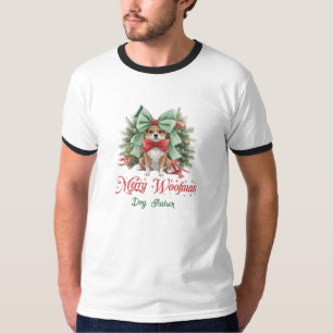 Camiseta Corgi de Natal bonito com roteiro de pai de cachor