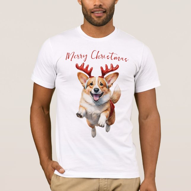 Camiseta Corgi de Natal com Rebeldes (Frente)