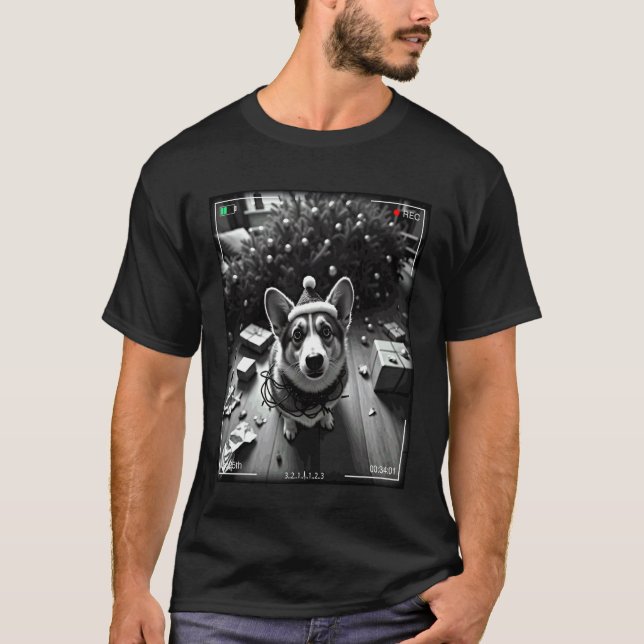 Camiseta Corgi de Natal Flagrou na Câmera (Frente)